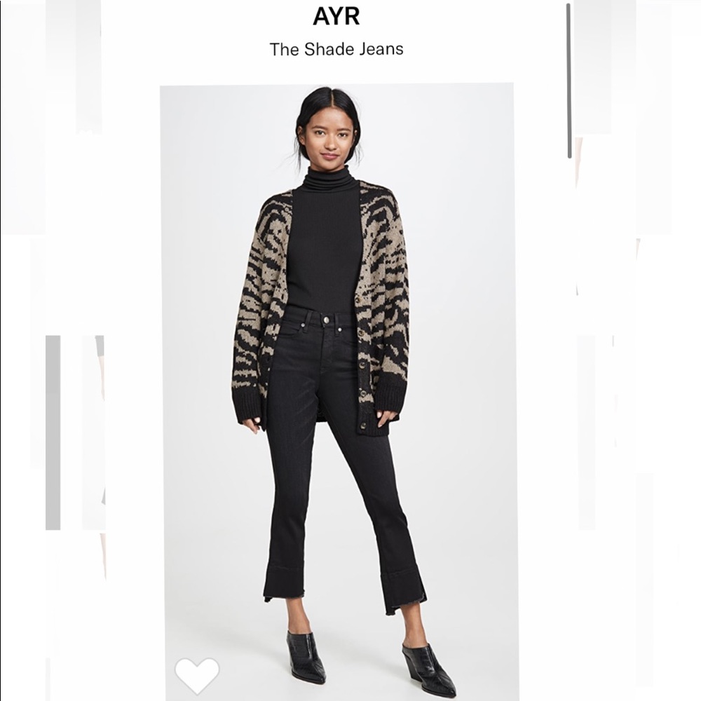 AYR The Shade Black Denim Jeans 26 Step Hem Ankle